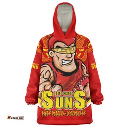 Gold Coast SUNS Final Clash Battle Edition Wearable Blanket Hoodie Aussie Oodie