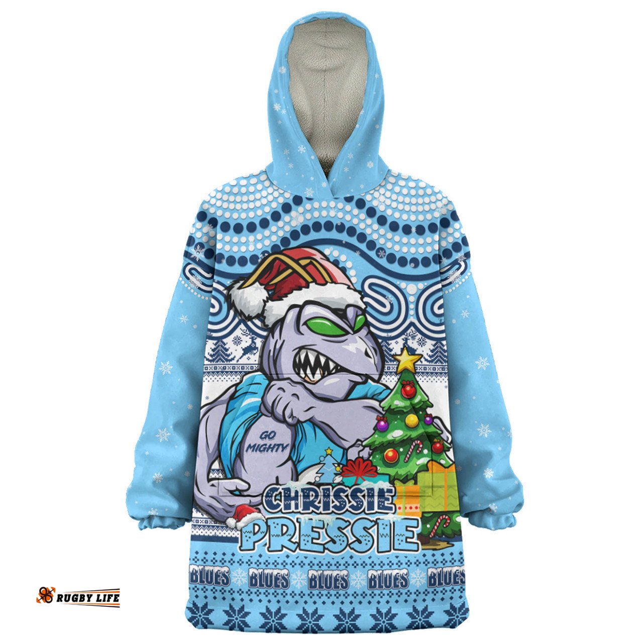 New South Wales Blues Aussie Ugly Christmas For Die Hard Fan Supporters Wearable Blanket Hoodie Aussie Oodie
