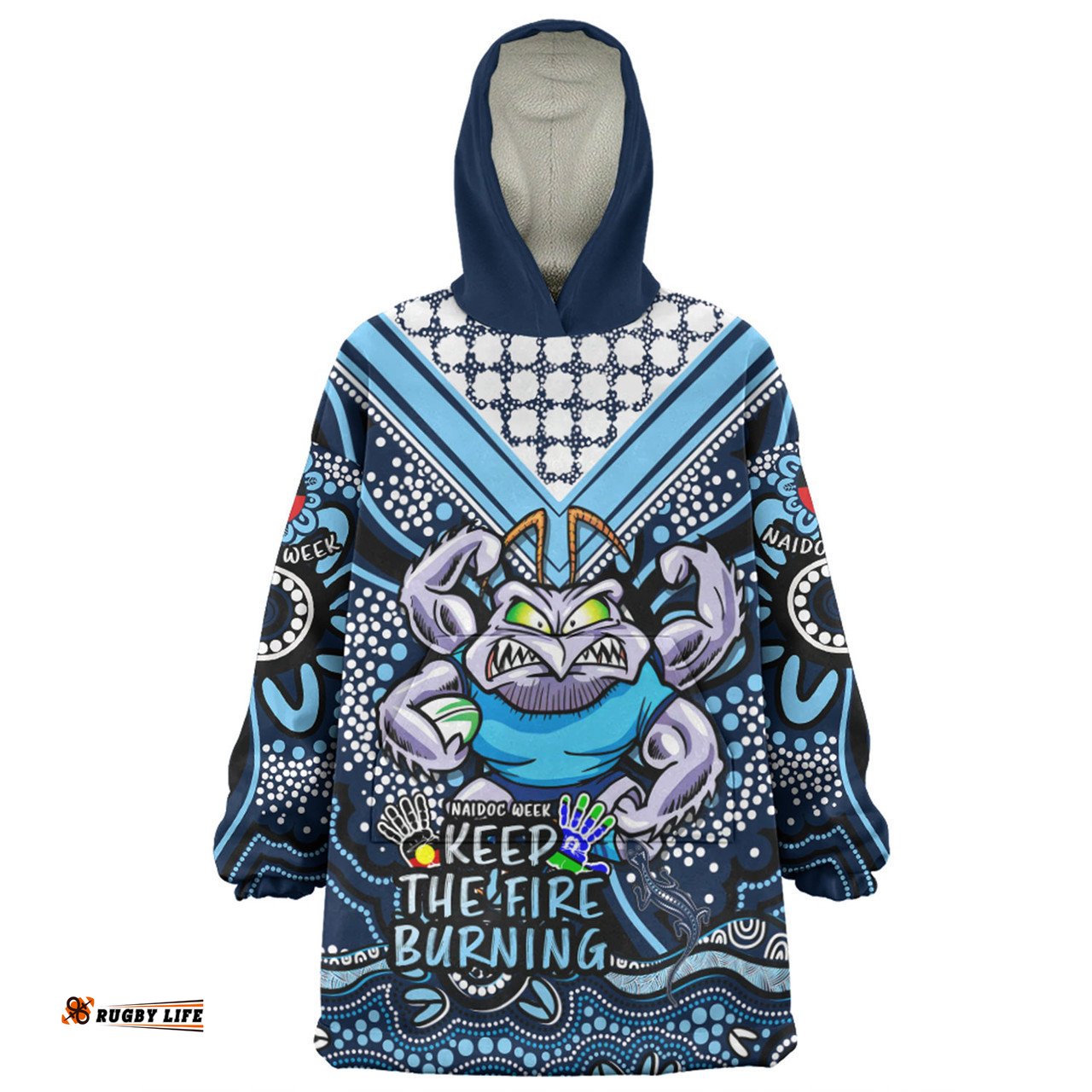 New South Wales Blues Aboriginal Inspired Naidoc Week Custom For Die Hard Fan Supporters Wearable Blanket Hoodie Aussie Oodie