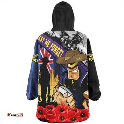 Melbourne Storm United In Spirit Anzac Day Tribute Wearable Blanket Hoodie Aussie Oodie