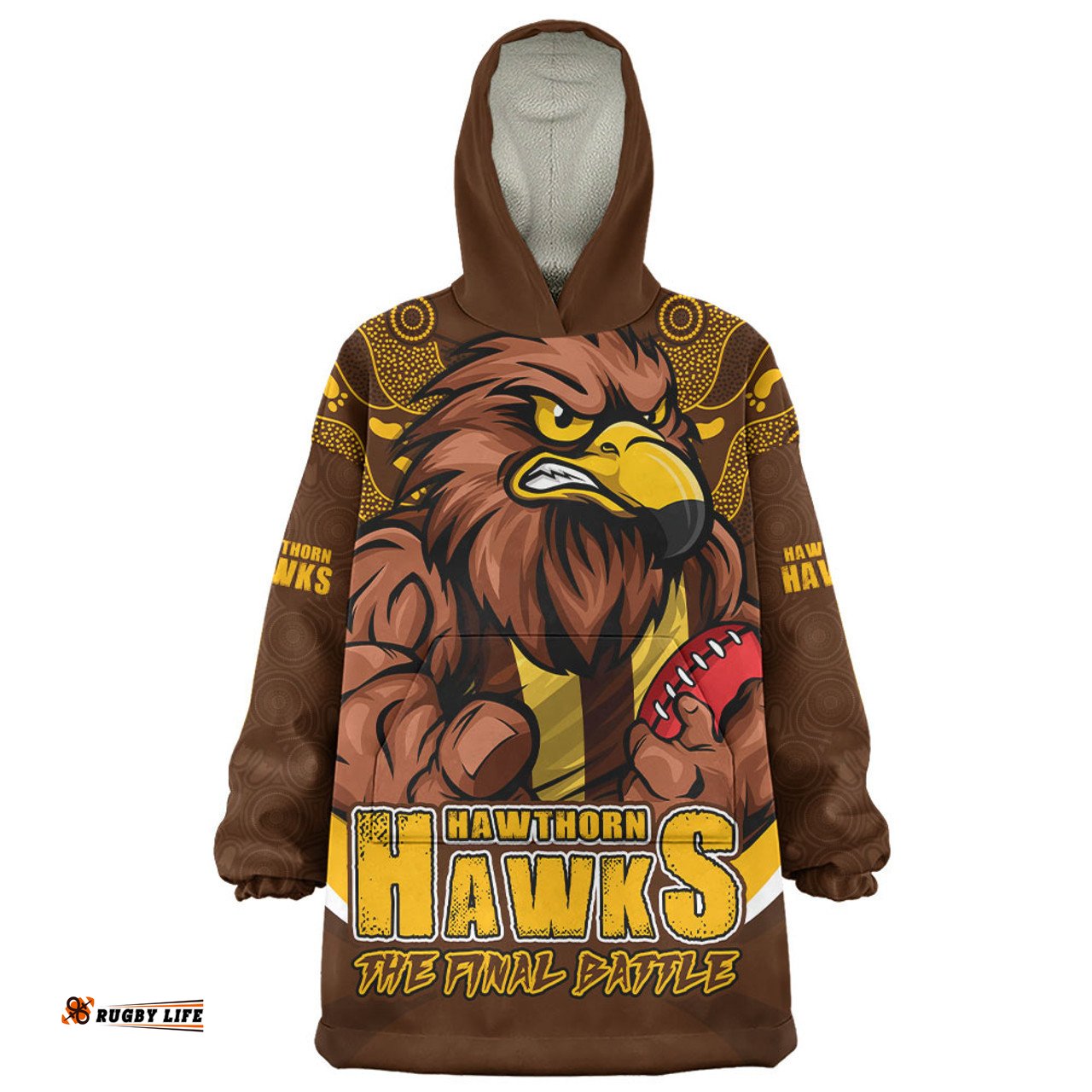 Hawthorn Final Clash Battle Edition Wearable Blanket Hoodie Aussie Oodie