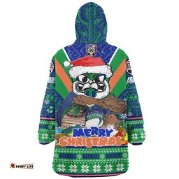 New Zealand Warriors Christmas Custom Warriors Santa Aussie Big Things Wearable Blanket Hoodie Aussie Oodie