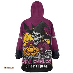 Manly Warringah Sea Eagles Dark Moon Rugby Halloween Battle Edition Wearable Blanket Hoodie Aussie Oodie