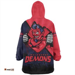 Melbourne Breaking Through Fan Design Wearable Blanket Hoodie Aussie Oodie