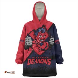 Melbourne Breaking Through Fan Design Wearable Blanket Hoodie Aussie Oodie