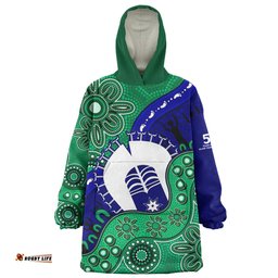 Indigenous Australian Aboriginal Shared Journey Spirit And Country Wearable Blanket Hoodie Aussie Oodie