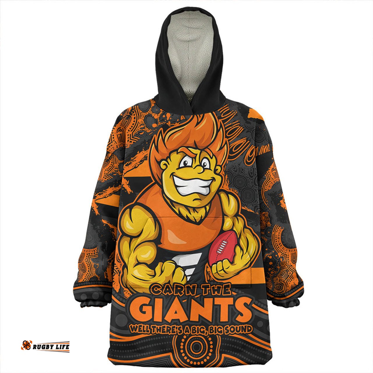 GWS GIANTS Blazing Spirit Of Victory Wearable Blanket Hoodie Aussie Oodie