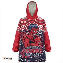 Melbourne Aboriginal Inspired Tough Fan Football For Life Wearable Blanket Hoodie Aussie Oodie