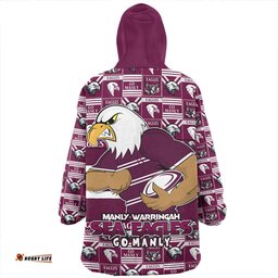 Manly Warringah Sea Eagles Champions Pride Comic Style Wearable Blanket Hoodie Aussie Oodie
