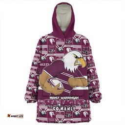 Manly Warringah Sea Eagles Champions Pride Comic Style Wearable Blanket Hoodie Aussie Oodie