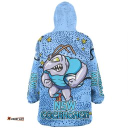 New South Wales Cockroaches Custom Team With Dot And Star Patterns For Tough Fan Wearable Blanket Hoodie Aussie Oodie