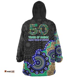 Indigenous Australian Aboriginal NAIDOC Fifty Years Cultural Celebration Edition Wearable Blanket Hoodie Aussie Oodie