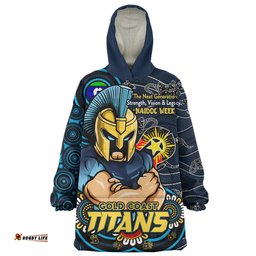 Gold Coast Titans Spirit Of NAIDOC Series Wearable Blanket Hoodie Aussie Oodie