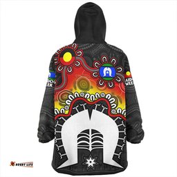 Indigenous Australian Aboriginal Naidoc Week Echo Of Ancestors Red Wearable Blanket Hoodie Aussie Oodie