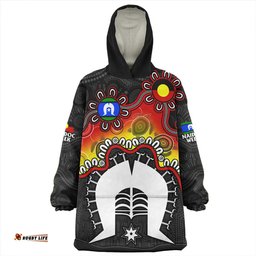 Indigenous Australian Aboriginal Naidoc Week Echo Of Ancestors Red Wearable Blanket Hoodie Aussie Oodie