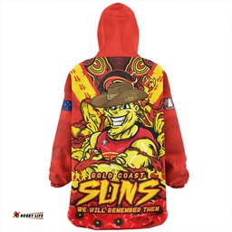 Gold Coast SUNS Ripped Legacy Of The Game The ANZAC Spirit Lives On Wearable Blanket Hoodie Aussie Oodie