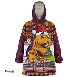 Brisbane Broncos Aussie Ugly Christmas For Die Hard Fan Supporters Wearable Blanket Hoodie Aussie Oodie