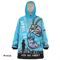 New South Wales Blues Anzac Day Lest We Forget Strong Fighting Spirit Wearable Blanket Hoodie Aussie Oodie