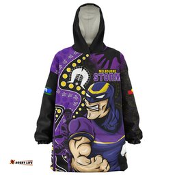 Melbourne Storm NAIDOC Indigenous Warrior Spirit Wearable Blanket Hoodie Aussie Oodie