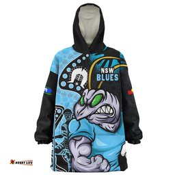 New South Wales Blues NAIDOC Indigenous Warrior Spirit Wearable Blanket Hoodie Aussie Oodie