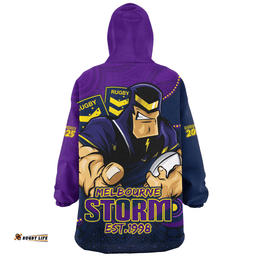 Melbourne Storm Battle For Glory Rugby Finals Edition Wearable Blanket Hoodie Aussie Oodie