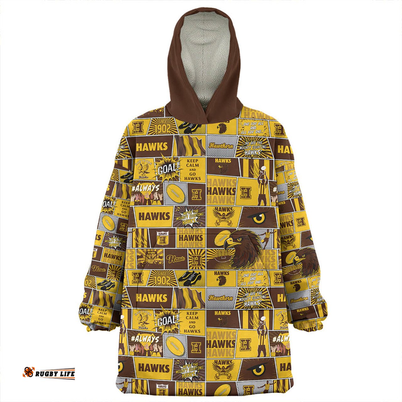 Hawthorn Legacy Of The Pride Comic Style Wearable Blanket Hoodie Aussie Oodie