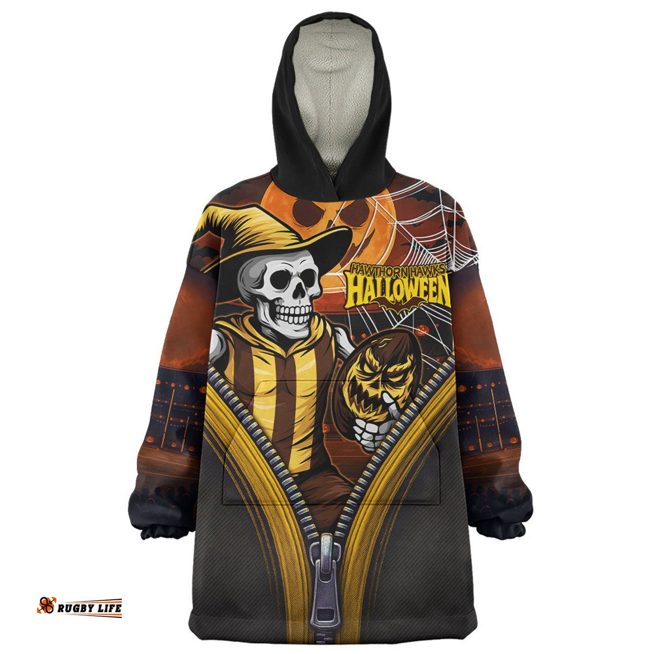 Hawthorn Halloween Night Reaper Zipper Wearable Blanket Hoodie Aussie Oodie