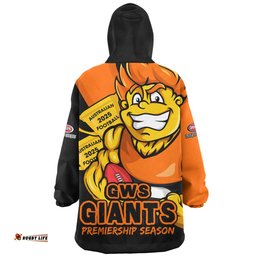 GWS GIANTS Australian Football Finals Premiership Spirit Wearable Blanket Hoodie Aussie Oodie