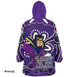 Melbourne Storm Aboriginal Inspired Naidoc Week Custom For Die Hard Fan Supporters Wearable Blanket Hoodie Aussie Oodie