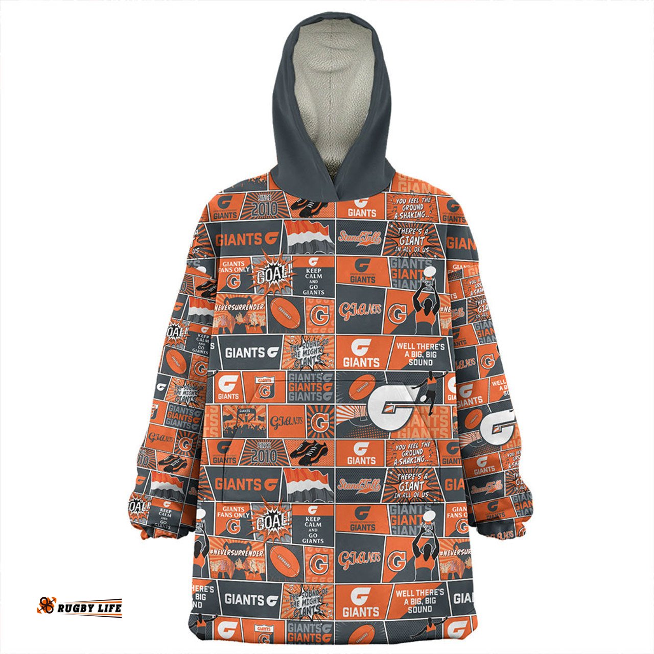 GWS GIANTS Legacy Of The Pride Comic Style Wearable Blanket Hoodie Aussie Oodie