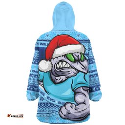 New South Wales Blues Ugly Knit Style For Christmas Game Fans Wearable Blanket Hoodie Aussie Oodie