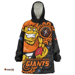 GWS GIANTS Power Through Generations NAIDOC Edition Wearable Blanket Hoodie Aussie Oodie