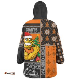 GWS GIANTS Merry Christmas Knit Style Festive Spirit Wearable Blanket Hoodie Aussie Oodie