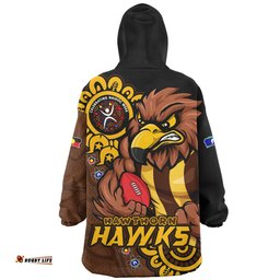 Hawthorn Power Through Generations NAIDOC Edition Wearable Blanket Hoodie Aussie Oodie