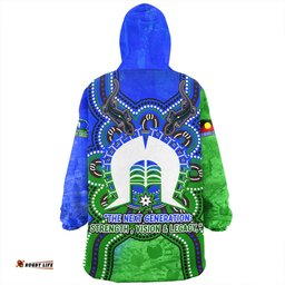 Indigenous Australian Aboriginal Dhari Dreams NAIDOC Edition Wearable Blanket Hoodie Aussie Oodie