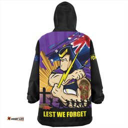 Melbourne Storm Fearless ANZAC Defender Wearable Blanket Hoodie Aussie Oodie
