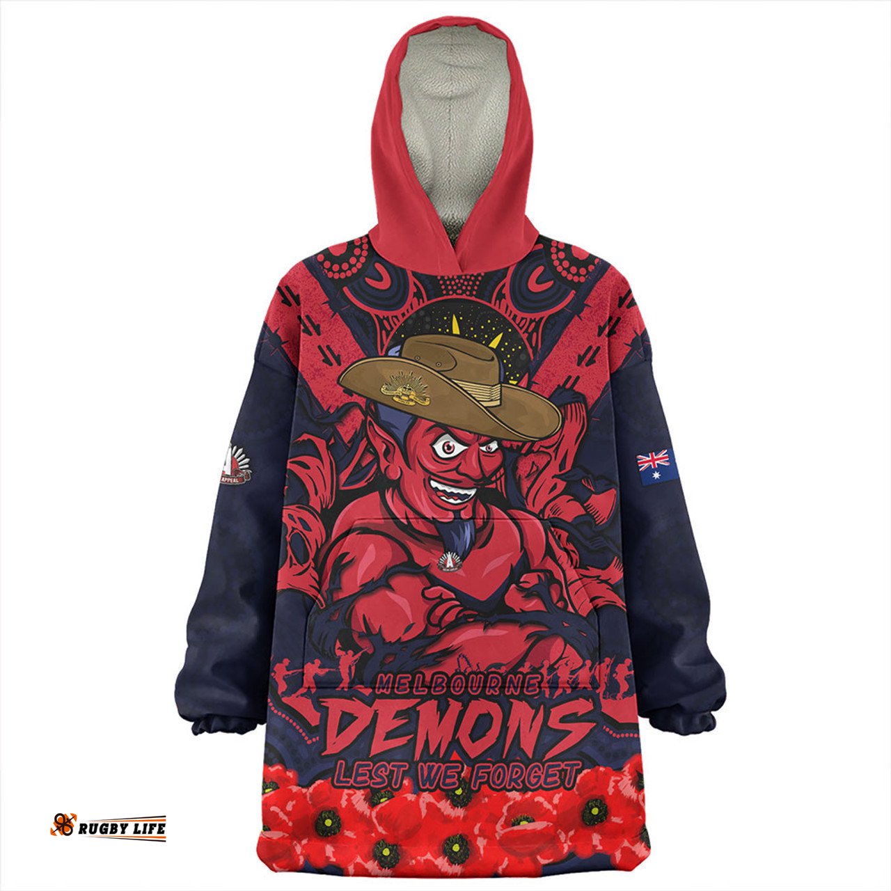 Melbourne Ripped Legacy Of The Game The ANZAC Spirit Lives On Wearable Blanket Hoodie Aussie Oodie
