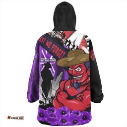 Melbourne ANZAC Day Honor Purple Valor And Spirit Wearable Blanket Hoodie Aussie Oodie