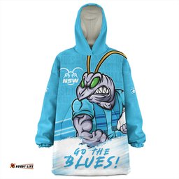 New South Wales Blues NSW Blues Word Cloud Style Wearable Blanket Hoodie Aussie Oodie