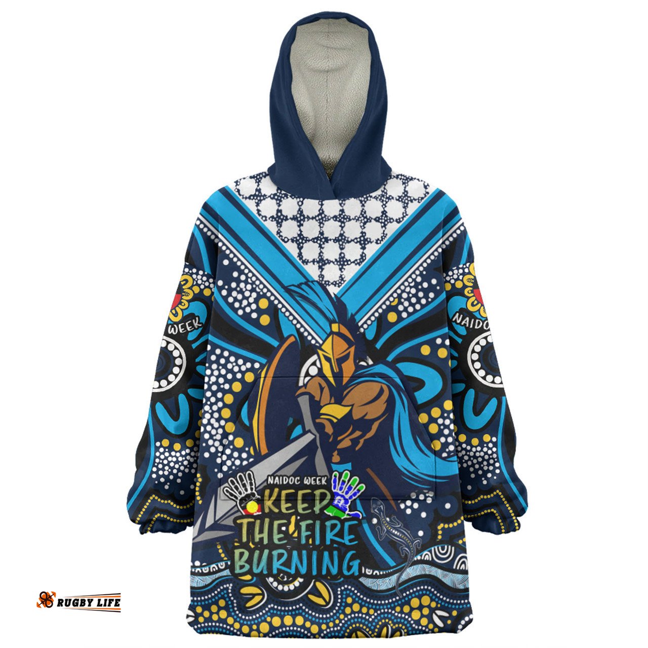 Gold Coast Titans Aboriginal Inspired Naidoc Week Custom For Die Hard Fan Supporters Wearable Blanket Hoodie Aussie Oodie