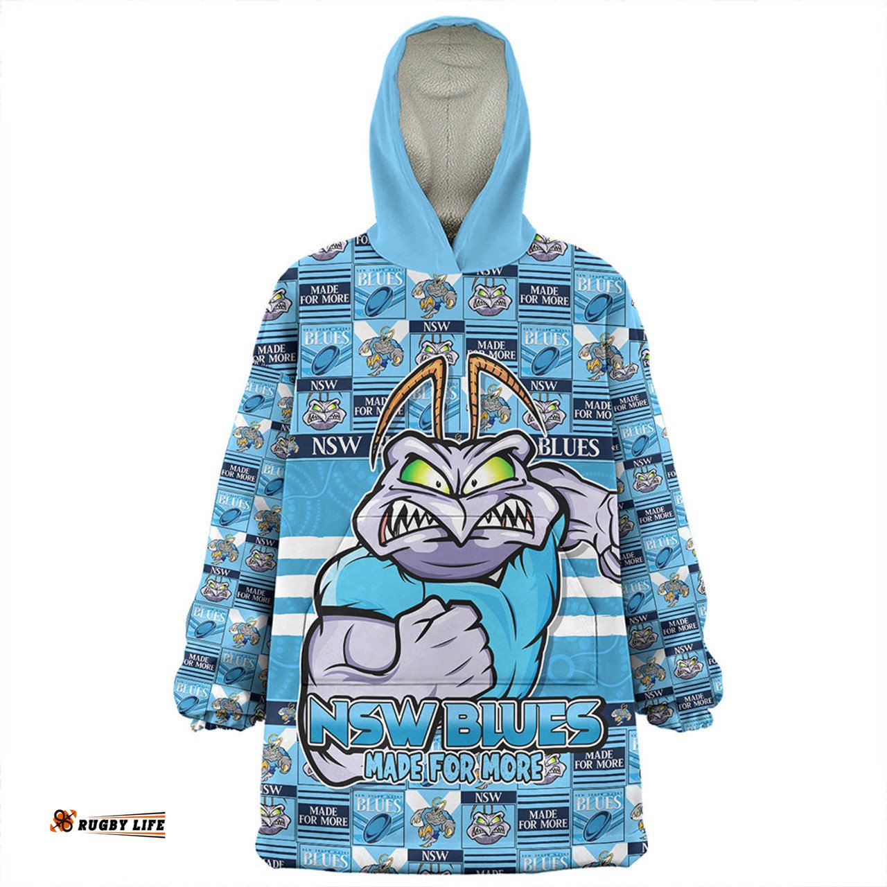 New South Wales Blues Champions Pride Comic Style Wearable Blanket Hoodie Aussie Oodie