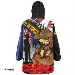 Hawthorn Anzac Day Honor United In Spirit Wearable Blanket Hoodie Aussie Oodie