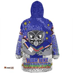 New Zealand Warriors Custom Team With Dot And Star Patterns For Tough Fan Wearable Blanket Hoodie Aussie Oodie