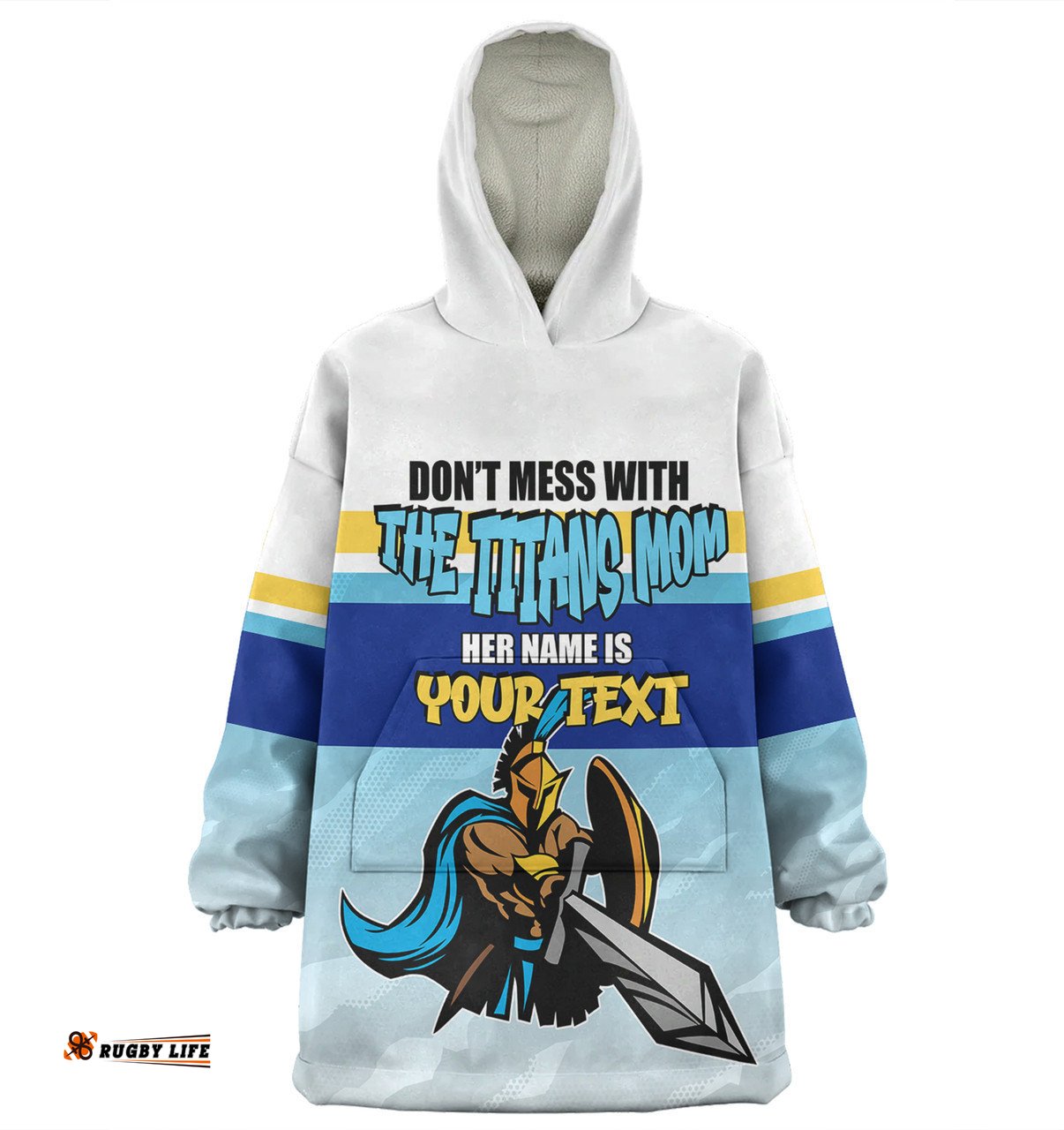 Gold Coast Titans Mother's Day Screaming Mom and Crazy Fan Wearable Blanket Hoodie Aussie Oodie