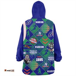New Zealand Warriors Sport Argyle Patterns Style Tough Fan Rugby For Life Wearable Blanket Hoodie Aussie Oodie