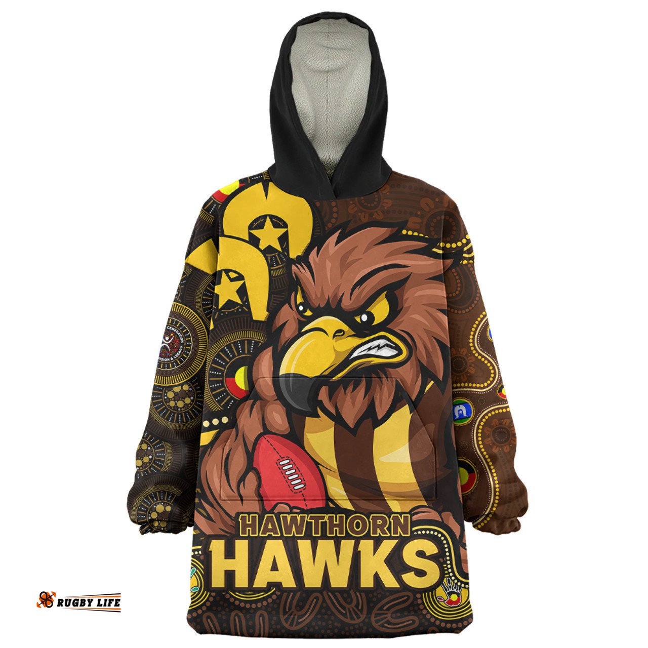 Hawthorn NAIDOC Spirit Of Country Wearable Blanket Hoodie Aussie Oodie