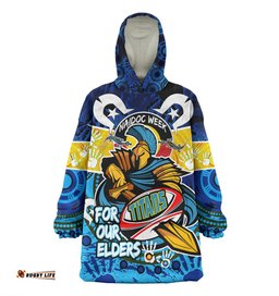 Gold Coast Titans Naidoc Week Custom Gold Coast Titans Naidoc Week For Our Elders Dot Art Style Wearable Blanket Hoodie Aussie Oodie