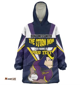 Melbourne Storm Mother's Day Screaming Mom and Crazy Fan Wearable Blanket Hoodie Aussie Oodie