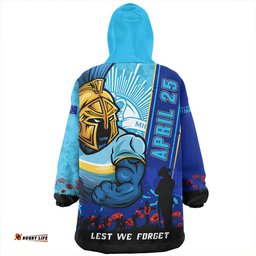 Gold Coast Titans Anzac Day Lest We Forget Strong Fighting Spirit Wearable Blanket Hoodie Aussie Oodie