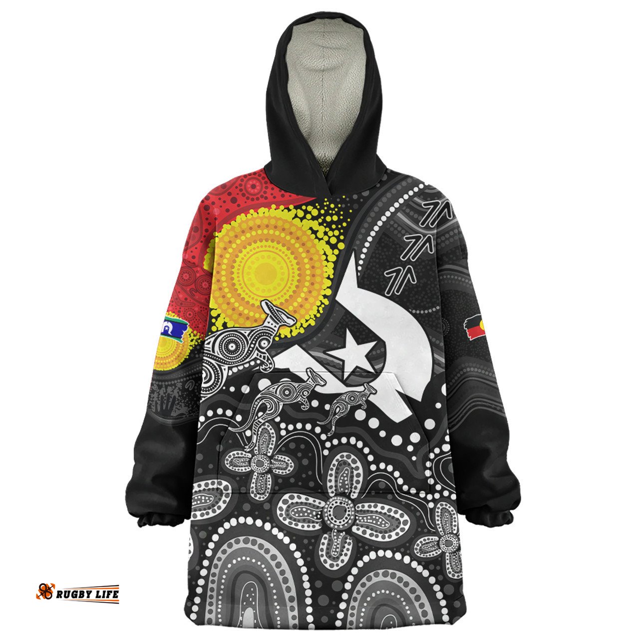 Indigenous Australian Aboriginal Journey Of Generations NAIDOC Edition Wearable Blanket Hoodie Aussie Oodie
